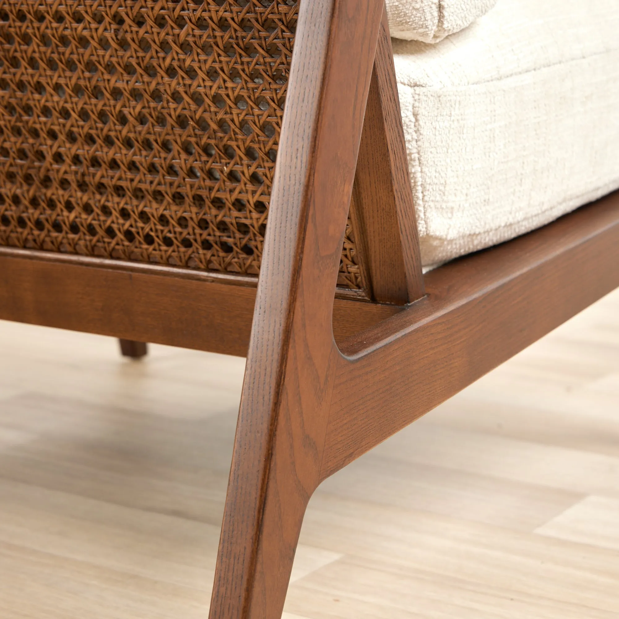Dylan Armchair - Cream/Walnut