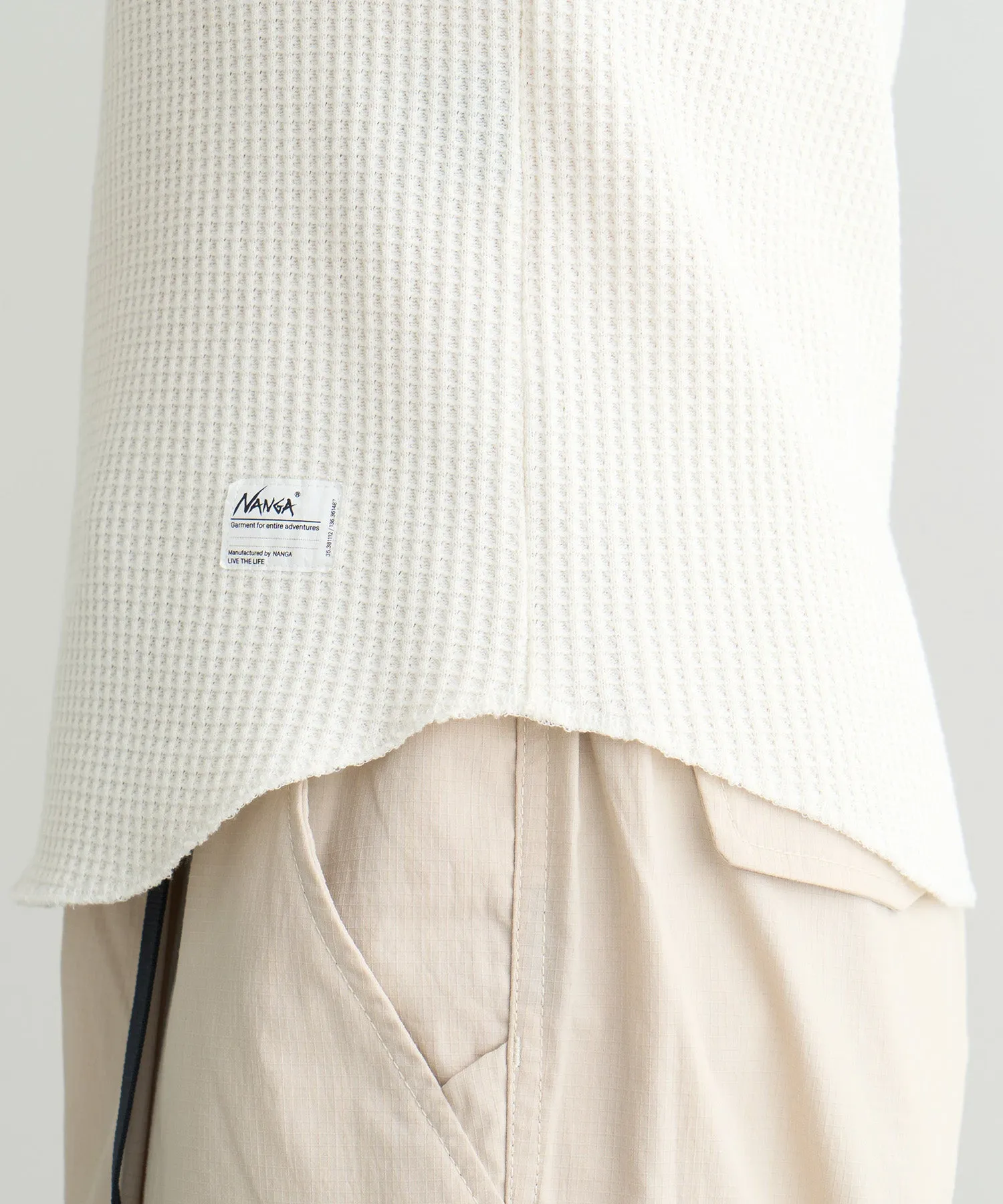 ECO HYBRID WAFFLE B.NECK L/S TEE W(WOMEN)