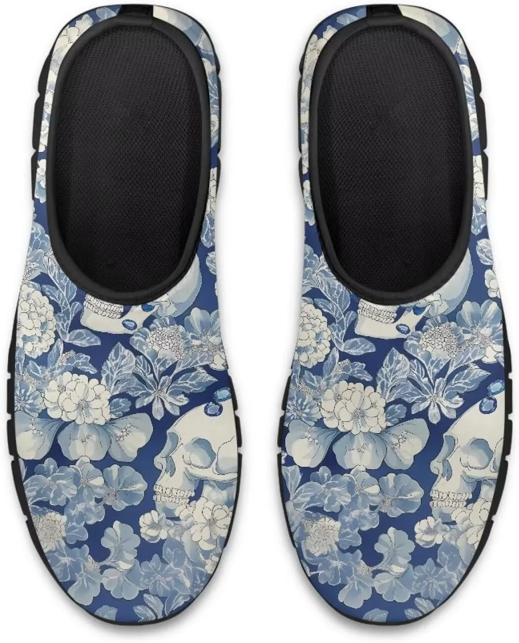 Floral Print Sneakers for Women Casual Low-Top Soft Anti-Skid Sneakers Slip On Lightweight Holiday Travel Shoes for Teen Girls US 5.5-11.5