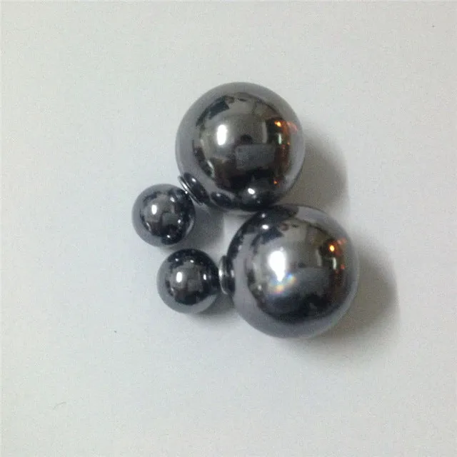 Free delivery 2017 double circuit face imitation pearl stud  lady earring face dual two-lane wear big earrings colorful