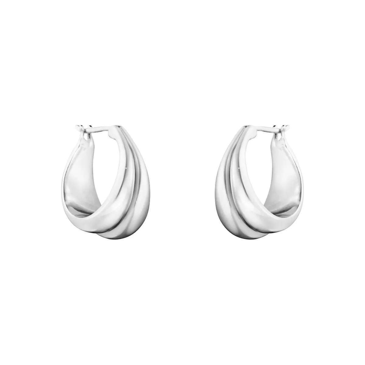 Georg Jensen Silver Curve Hoop Earrings