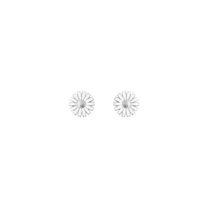 Georg Jensen Silver Enamel Daisy Stud Earrings