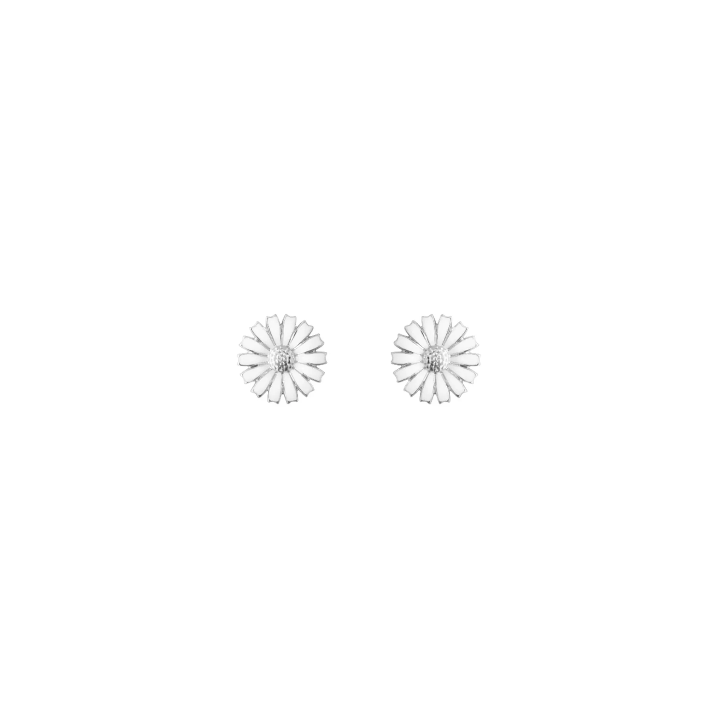 Georg Jensen Silver Enamel Daisy Stud Earrings