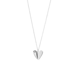 Georg Jensen Silver Folded Heart Necklace