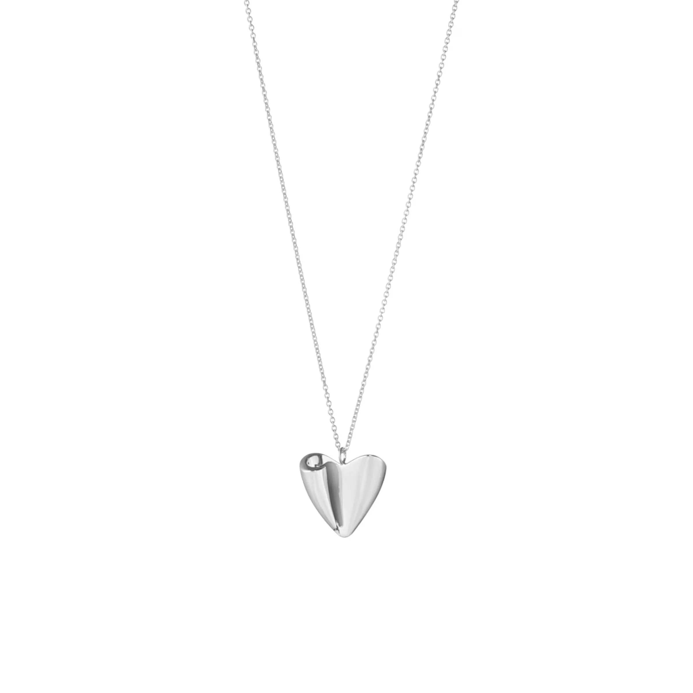 Georg Jensen Silver Folded Heart Necklace
