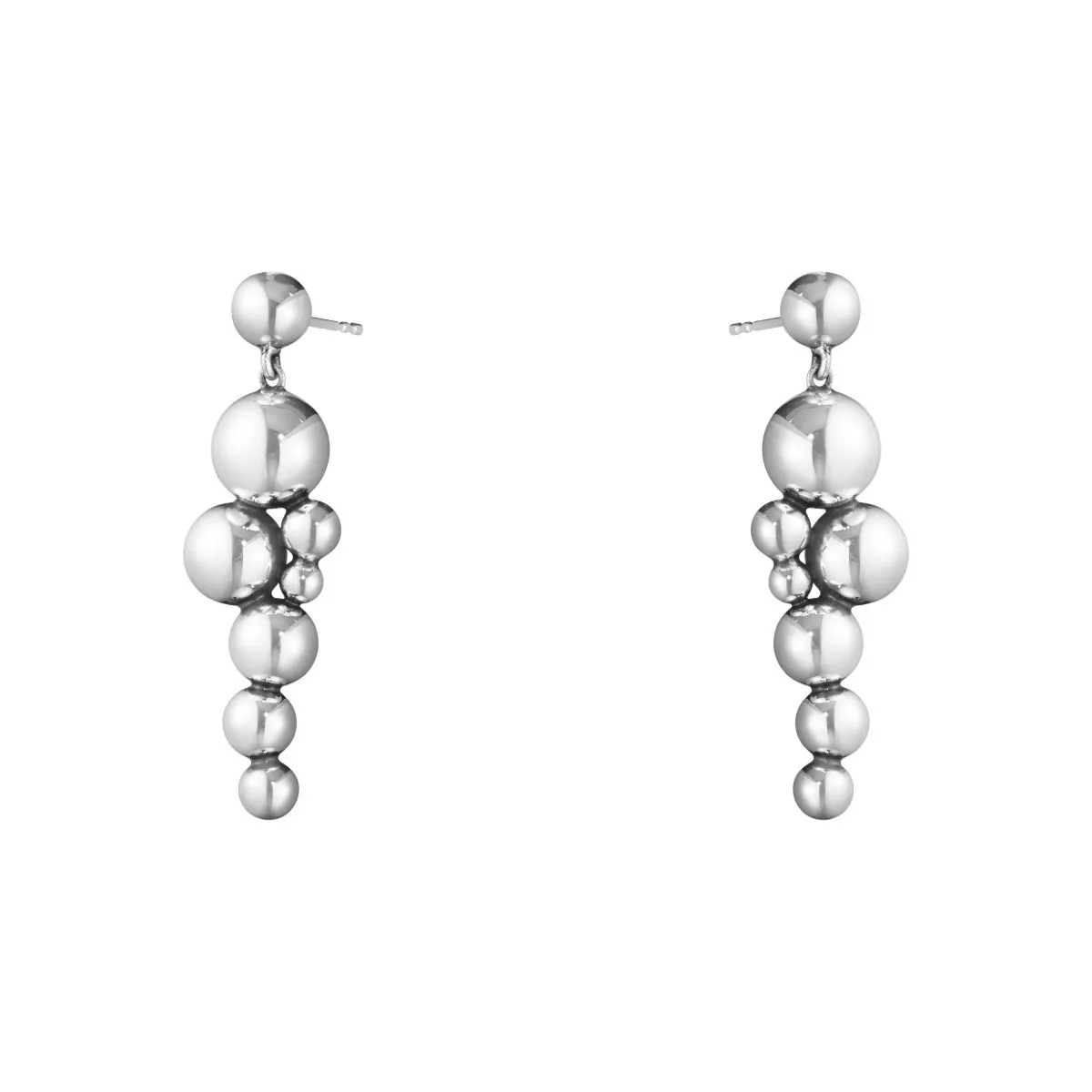 Georg Jensen Silver Grape Drop Earrings
