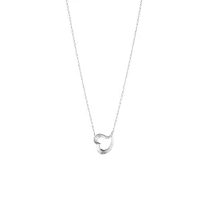 Georg Jensen Silver Love Leaf Heart Necklace
