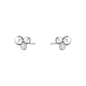 Georg Jensen Silver Moonlight Grapes Diamond Stud Earrings