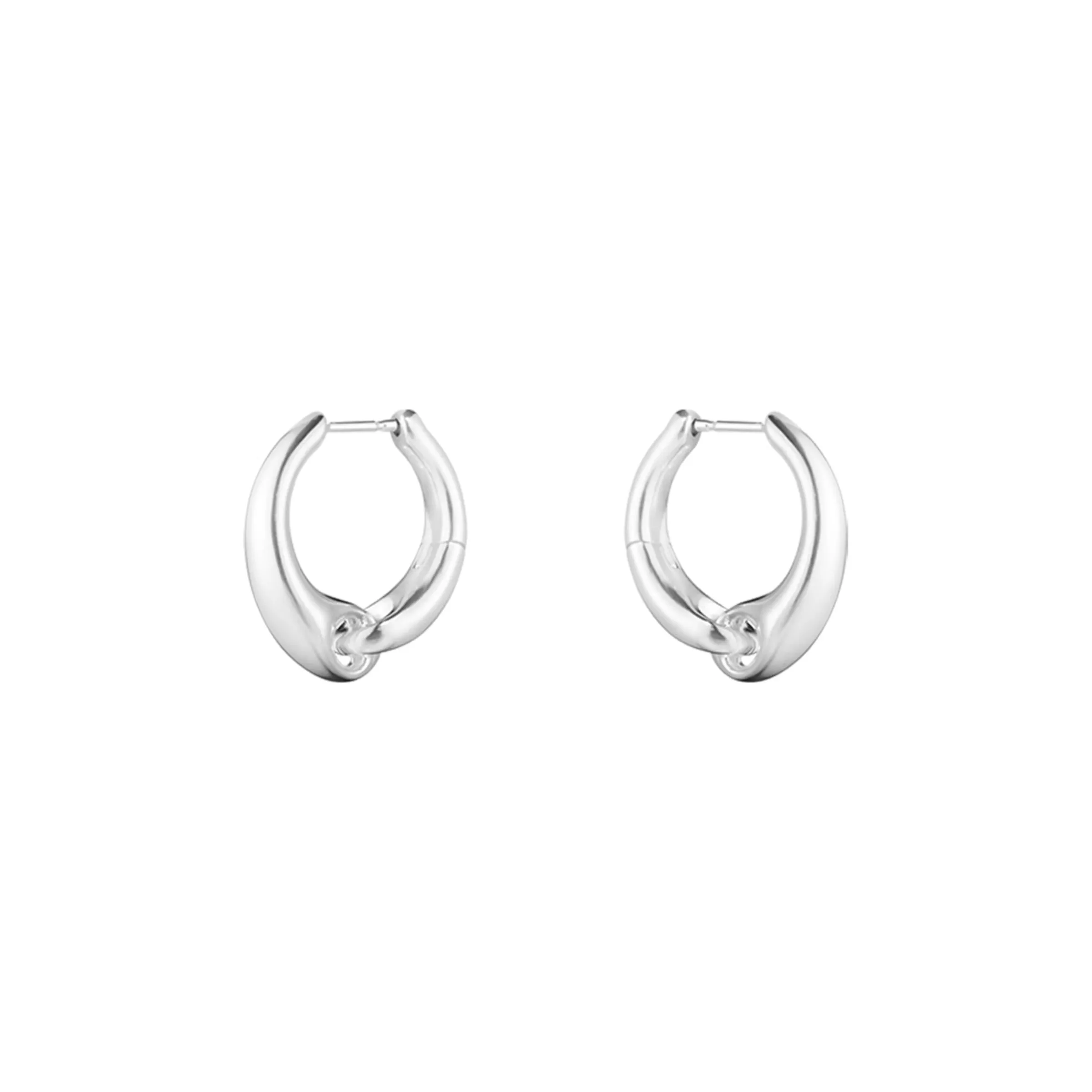 Georg Jensen Silver Reflect Hoop Earrings
