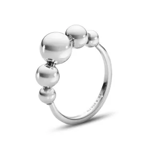 Georg Jensen Silver Slim Moonlight Grape Ring - Size 56