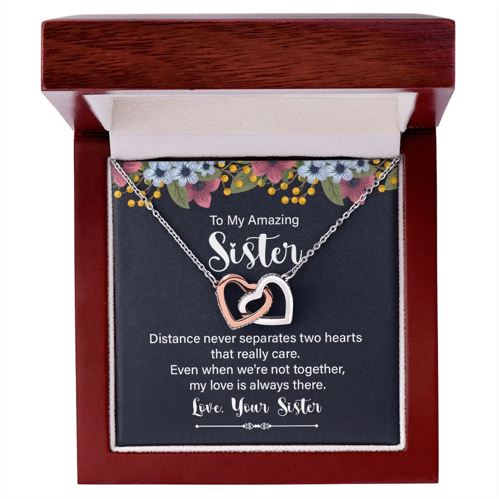 Gift for Sister Interlocking Hearts Necklace Christmas Gift Birthday Gift