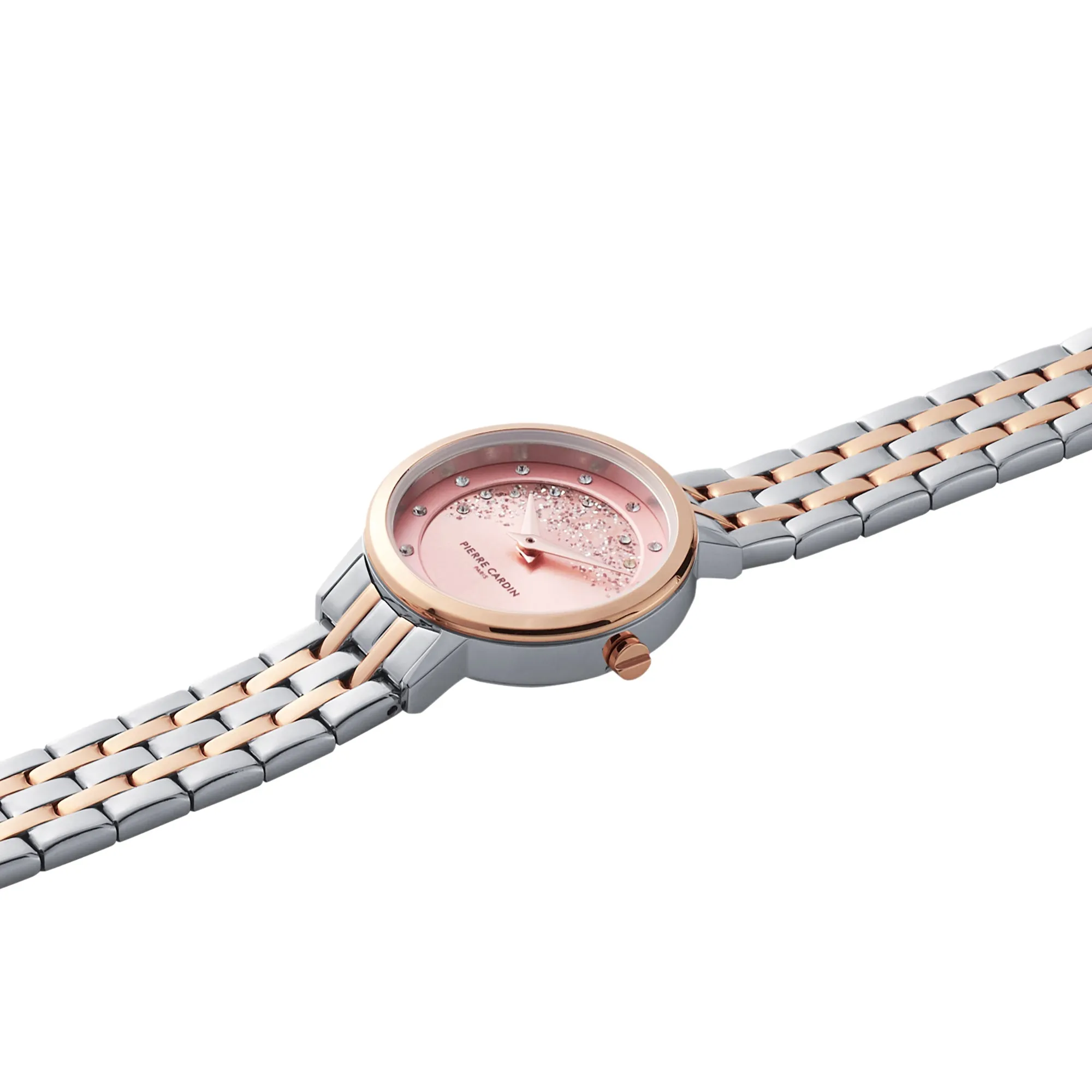 Goutte d'Or Lustre Ladies Two tone Watch with Pink dial