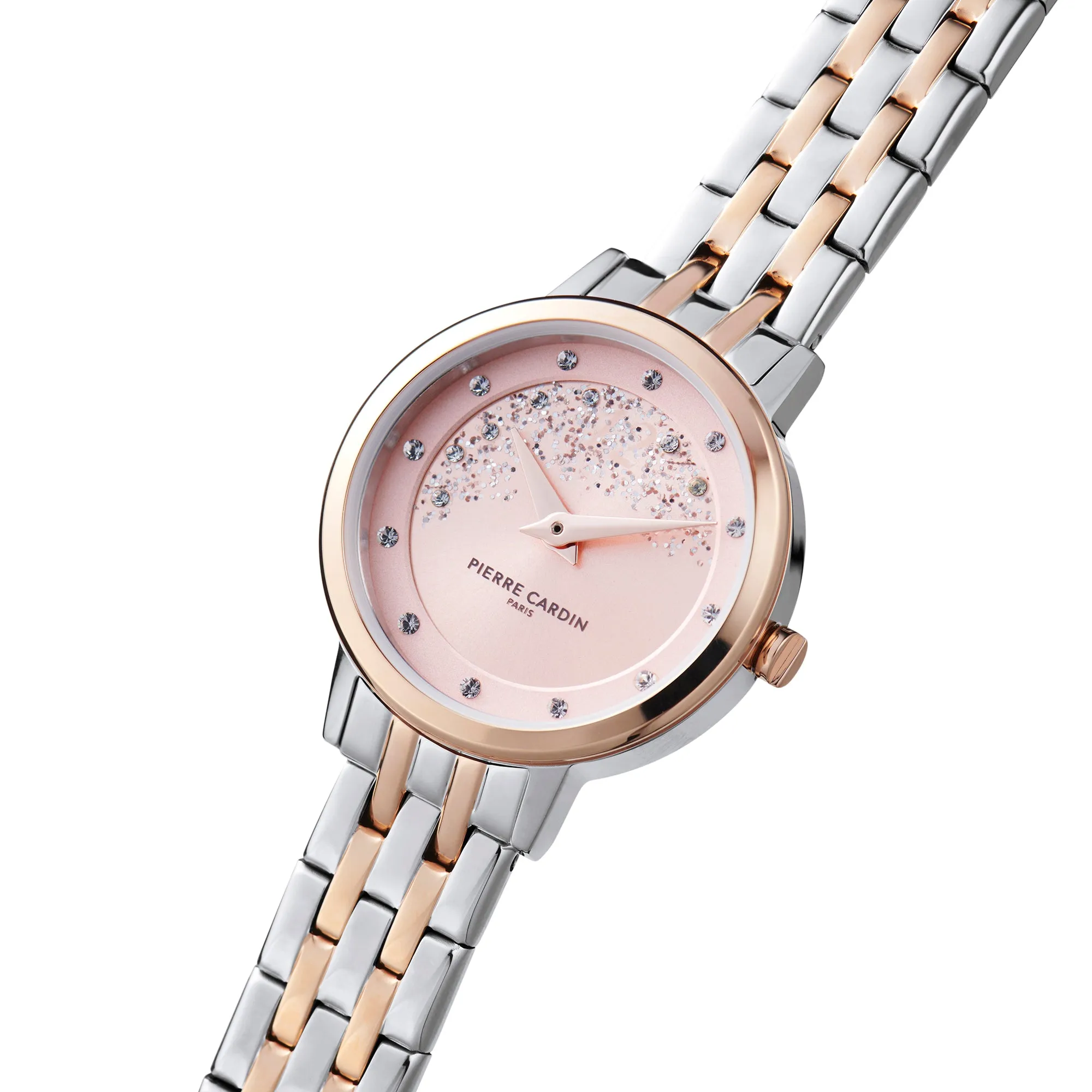 Goutte d'Or Lustre Ladies Two tone Watch with Pink dial