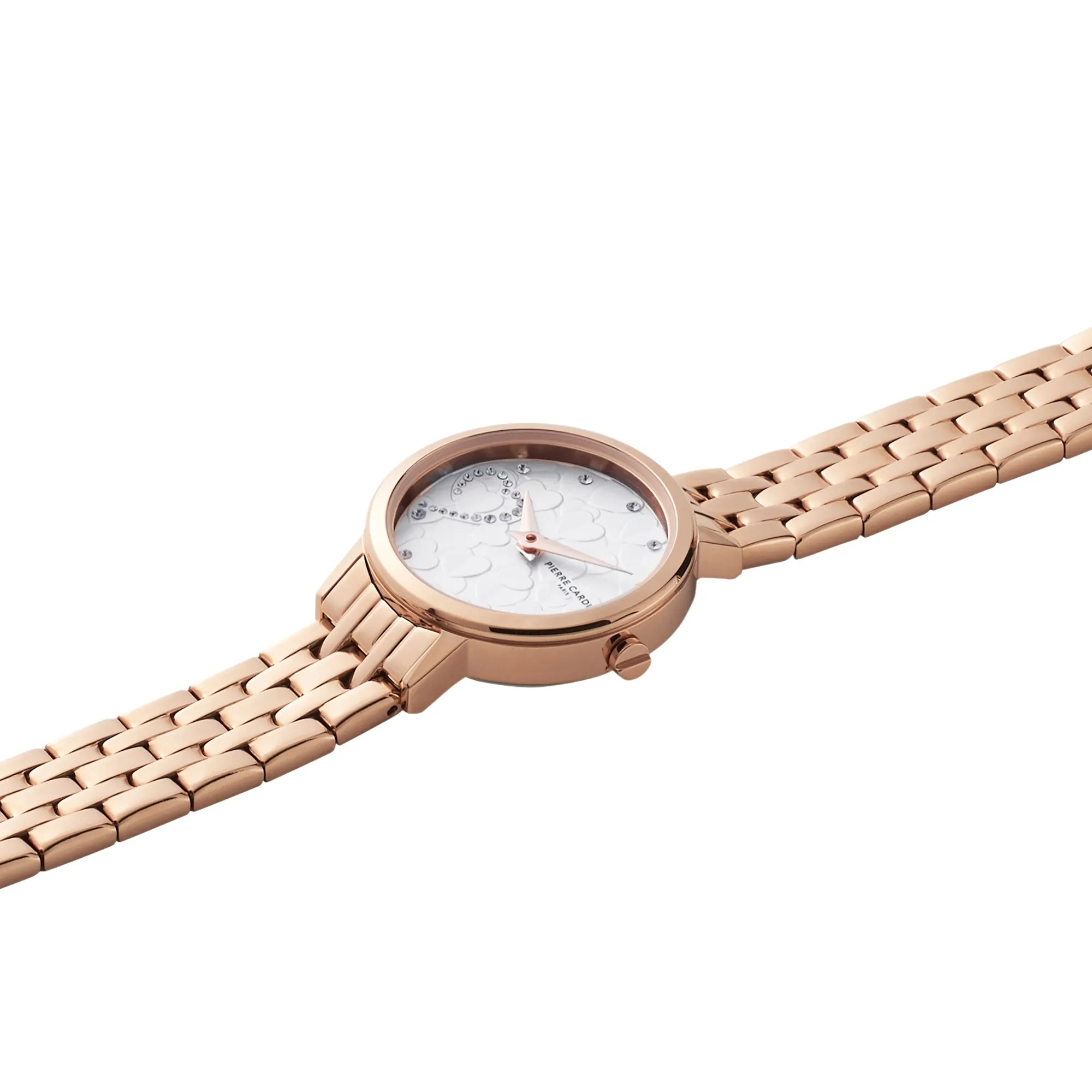 Goutte d'Or Valentines Ladies Rose Gold Watch with White Mother of Pearl Dial and Bracelet