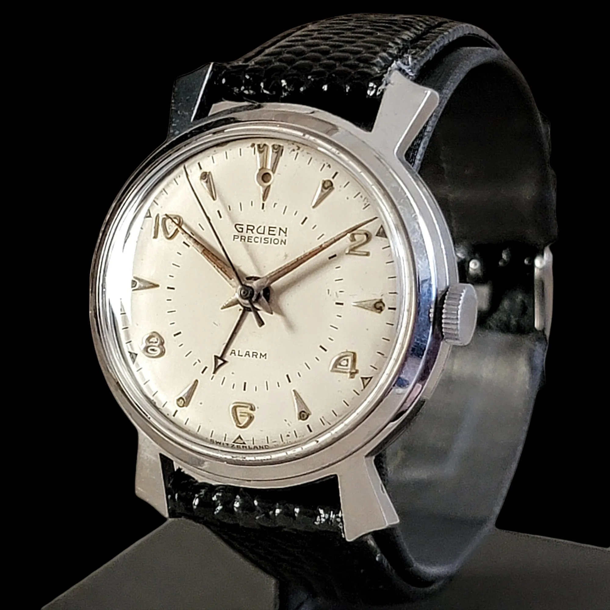 GRUEN Precision Alarm Wristwatch Ref. 910SS Cal. Langendorf 1244
