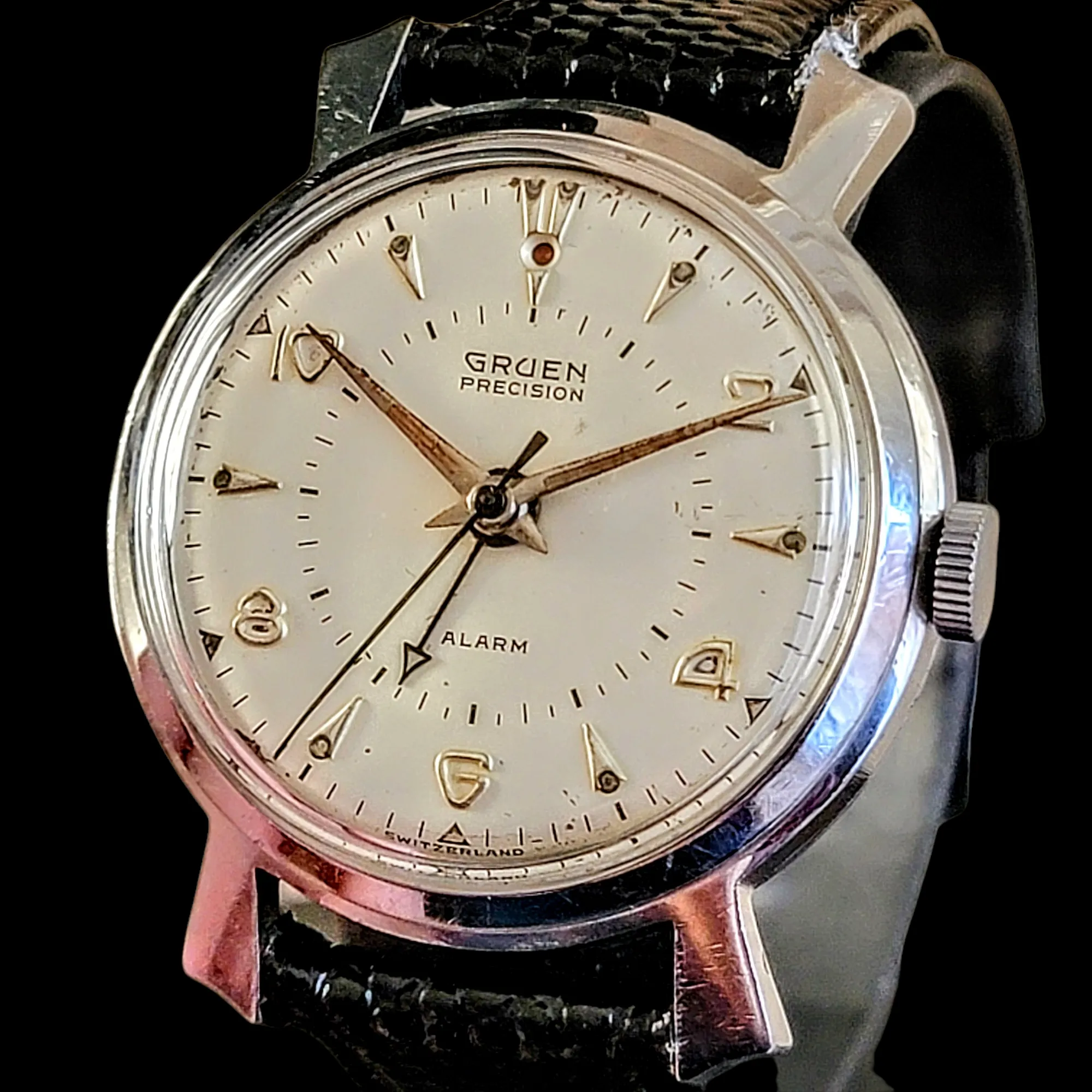 GRUEN Precision Alarm Wristwatch Ref. 910SS Cal. Langendorf 1244