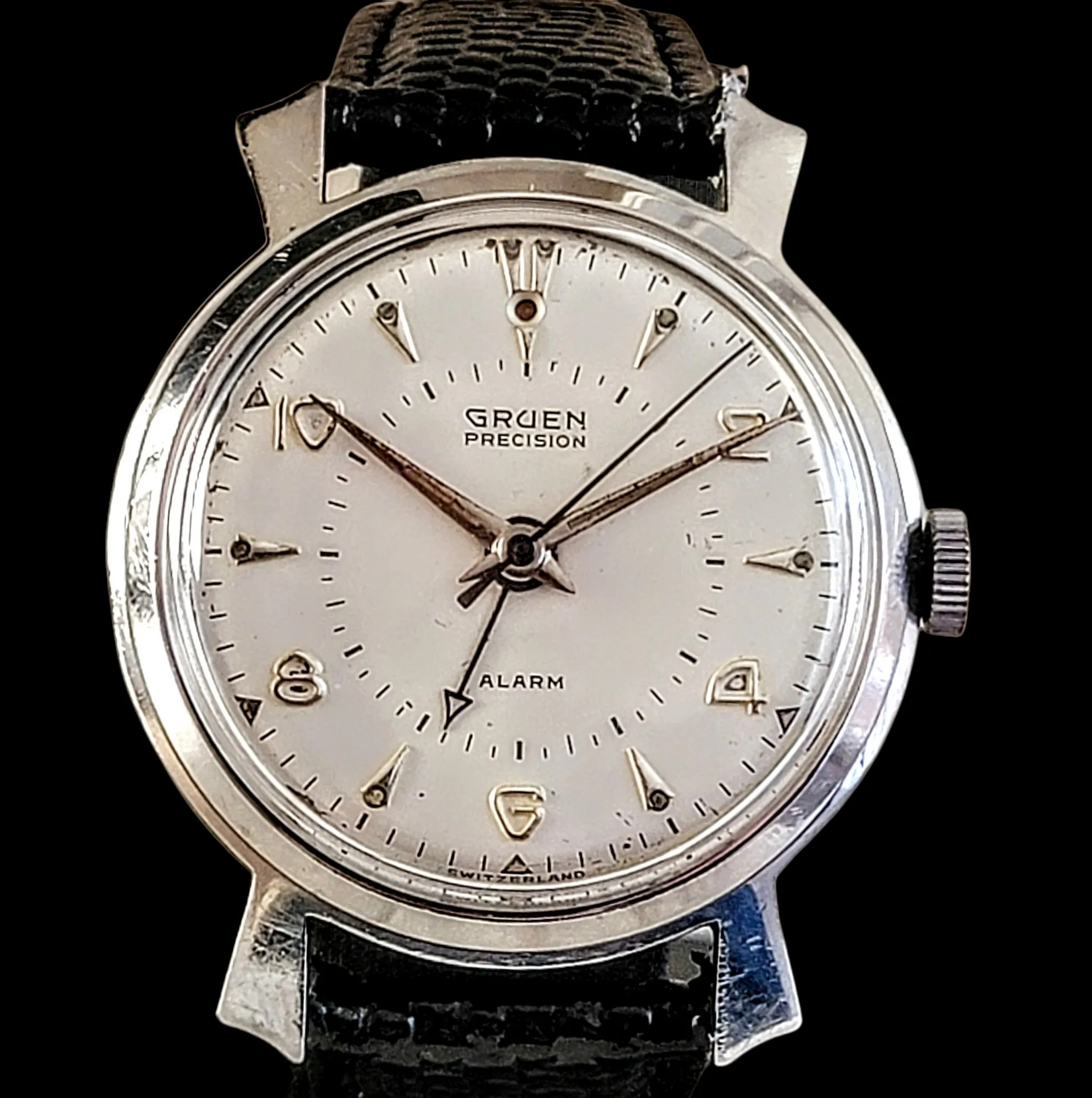 GRUEN Precision Alarm Wristwatch Ref. 910SS Cal. Langendorf 1244