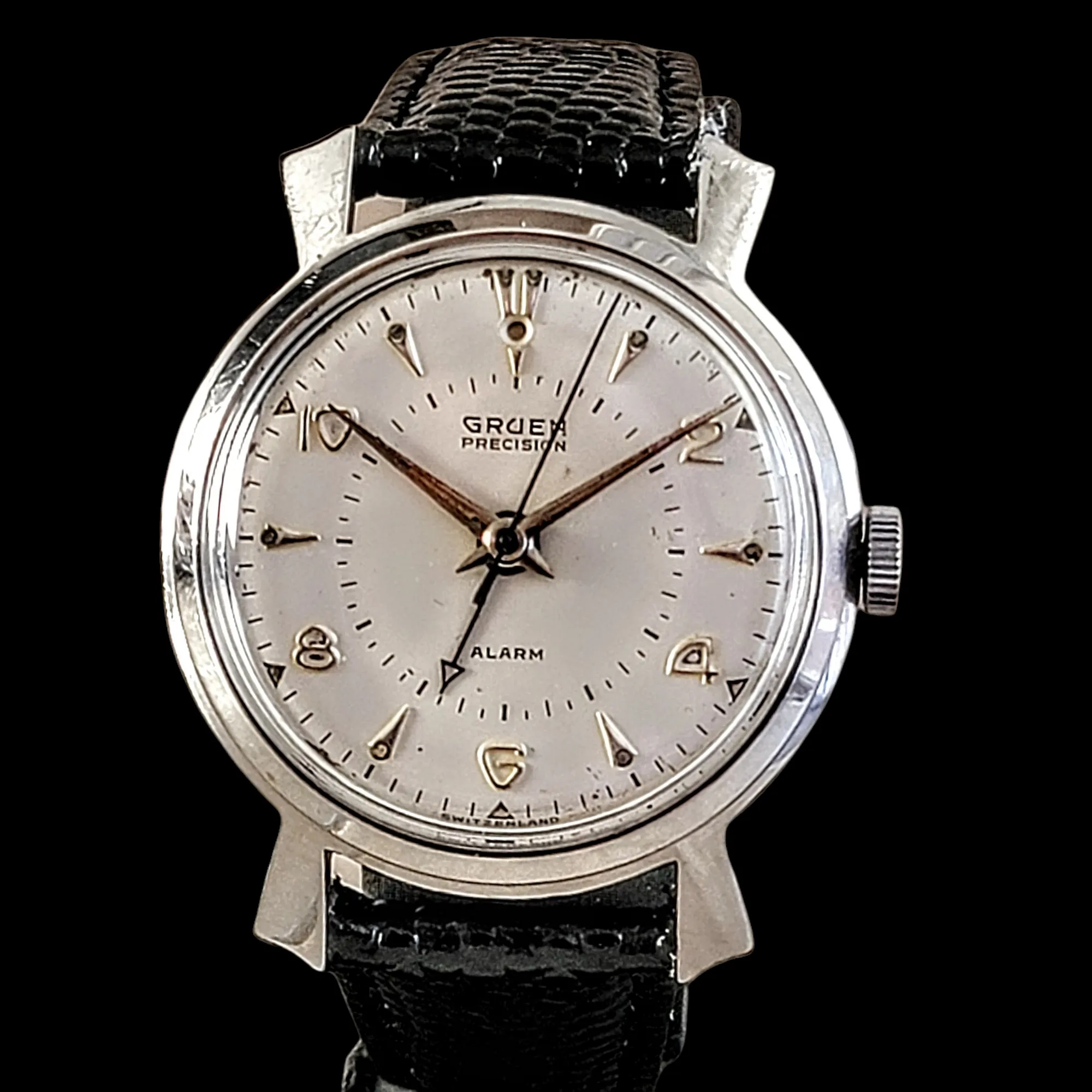 GRUEN Precision Alarm Wristwatch Ref. 910SS Cal. Langendorf 1244