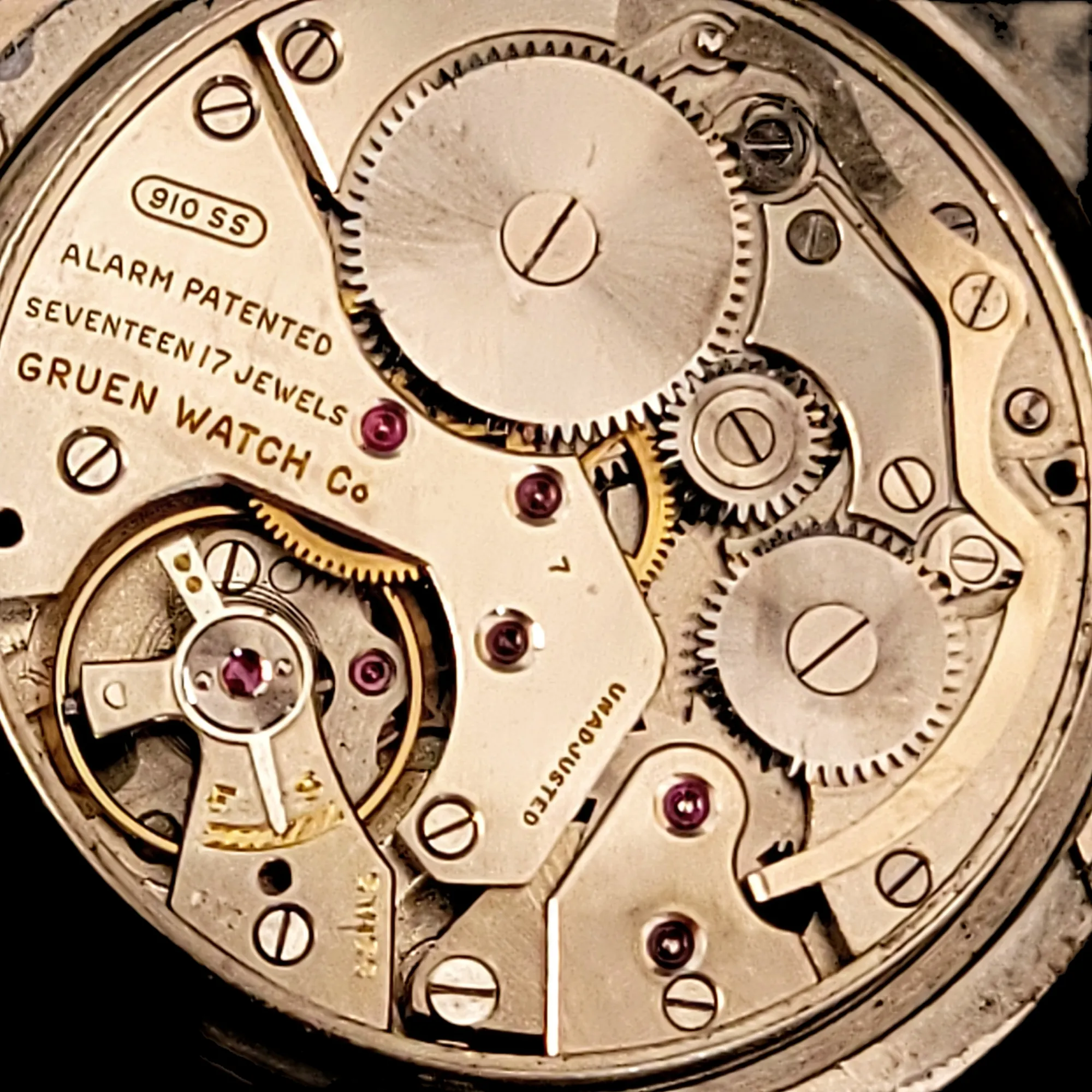 GRUEN Precision Alarm Wristwatch Ref. 910SS Cal. Langendorf 1244