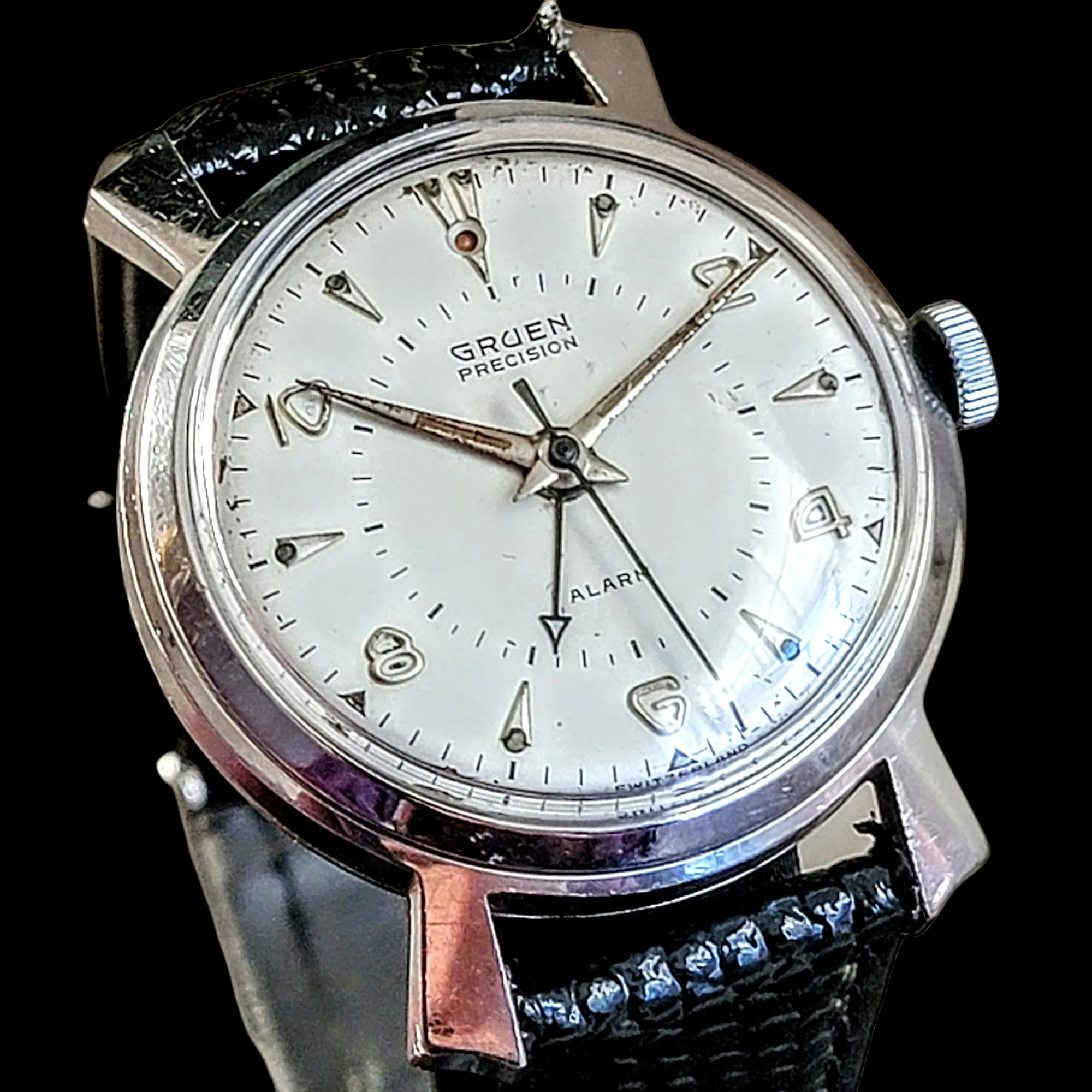 GRUEN Precision Alarm Wristwatch Ref. 910SS Cal. Langendorf 1244