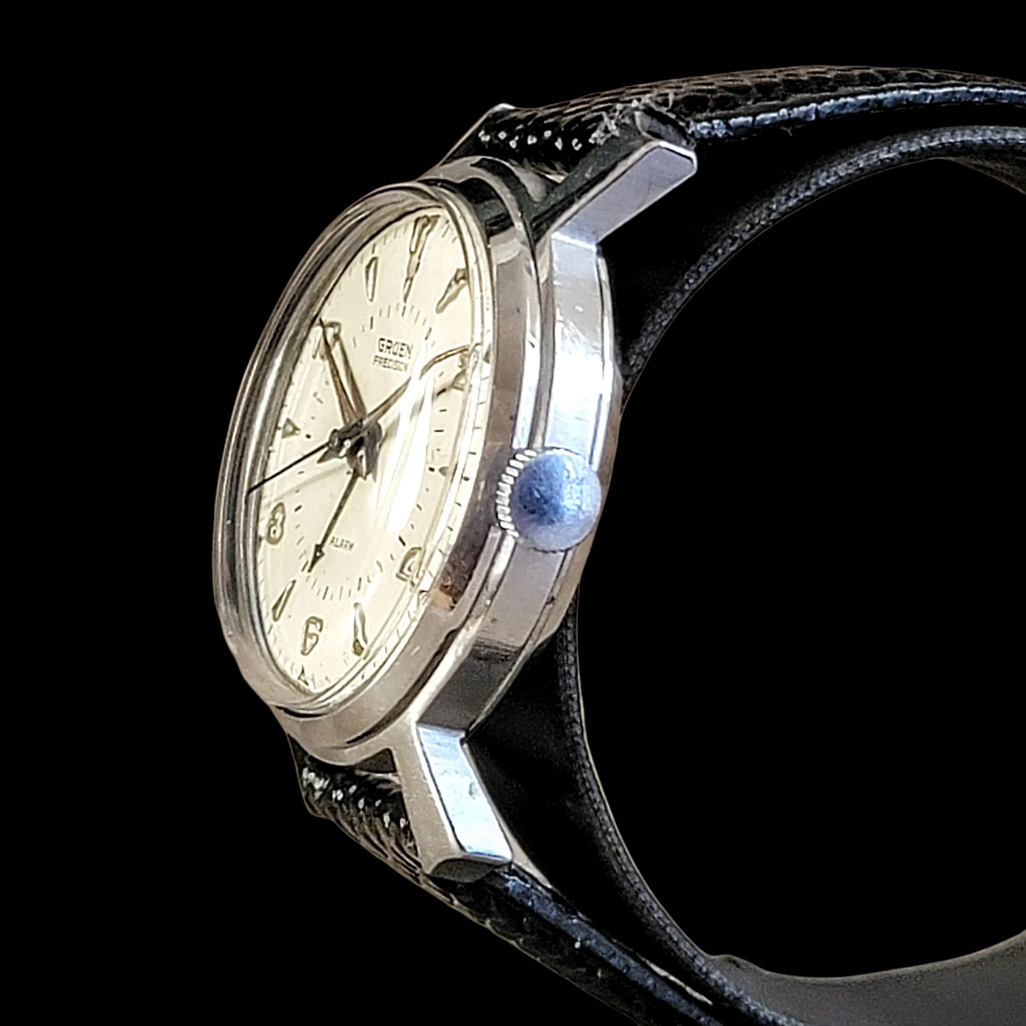 GRUEN Precision Alarm Wristwatch Ref. 910SS Cal. Langendorf 1244