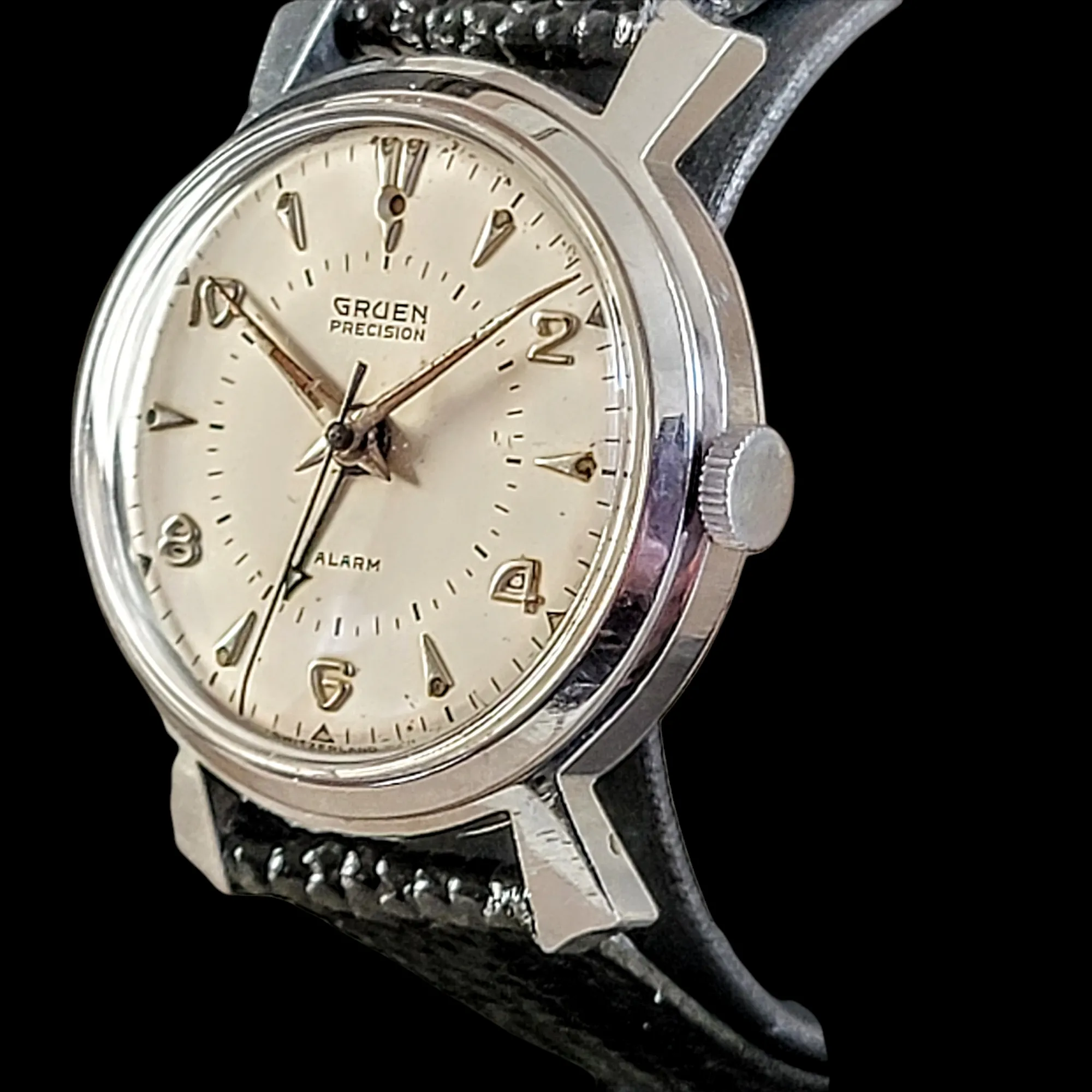 GRUEN Precision Alarm Wristwatch Ref. 910SS Cal. Langendorf 1244