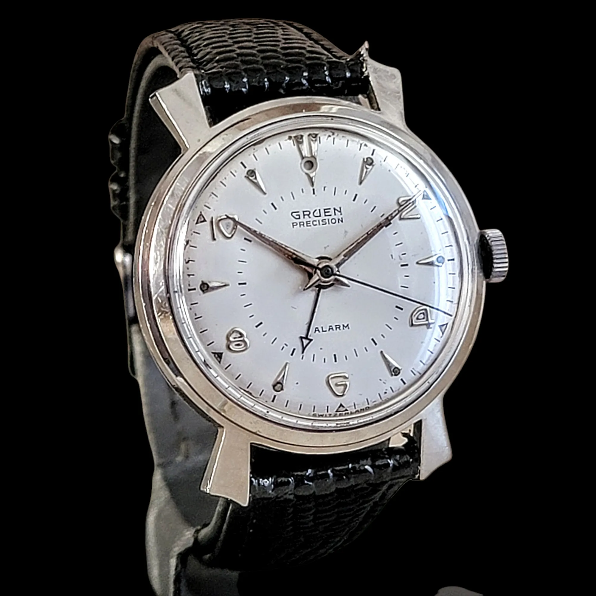 GRUEN Precision Alarm Wristwatch Ref. 910SS Cal. Langendorf 1244
