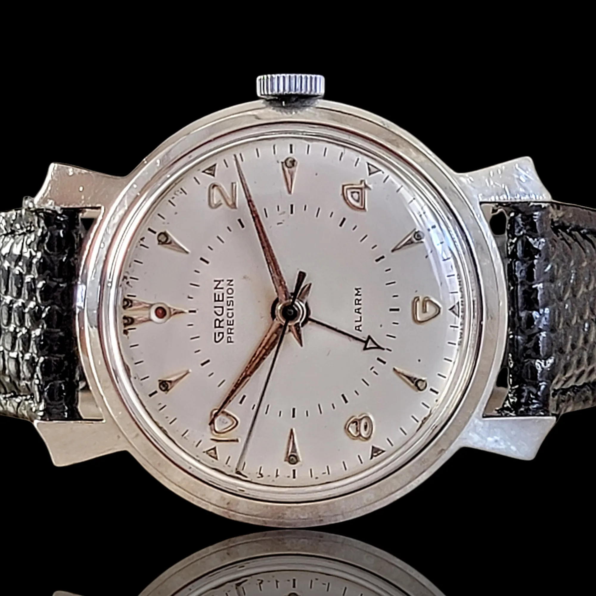 GRUEN Precision Alarm Wristwatch Ref. 910SS Cal. Langendorf 1244