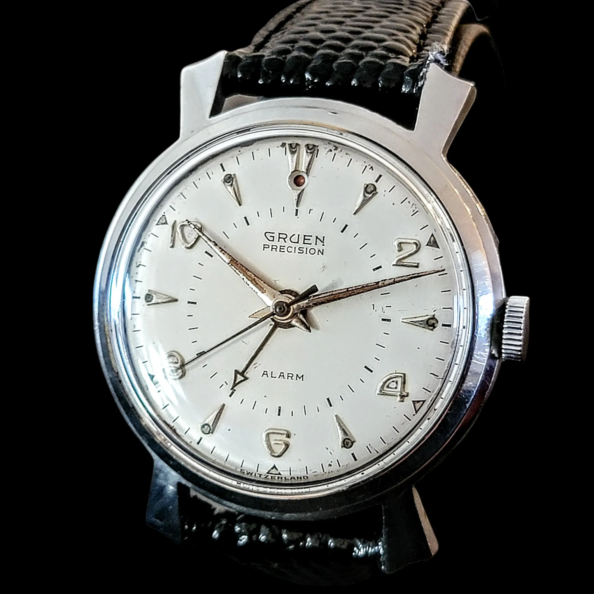 GRUEN Precision Alarm Wristwatch Ref. 910SS Cal. Langendorf 1244
