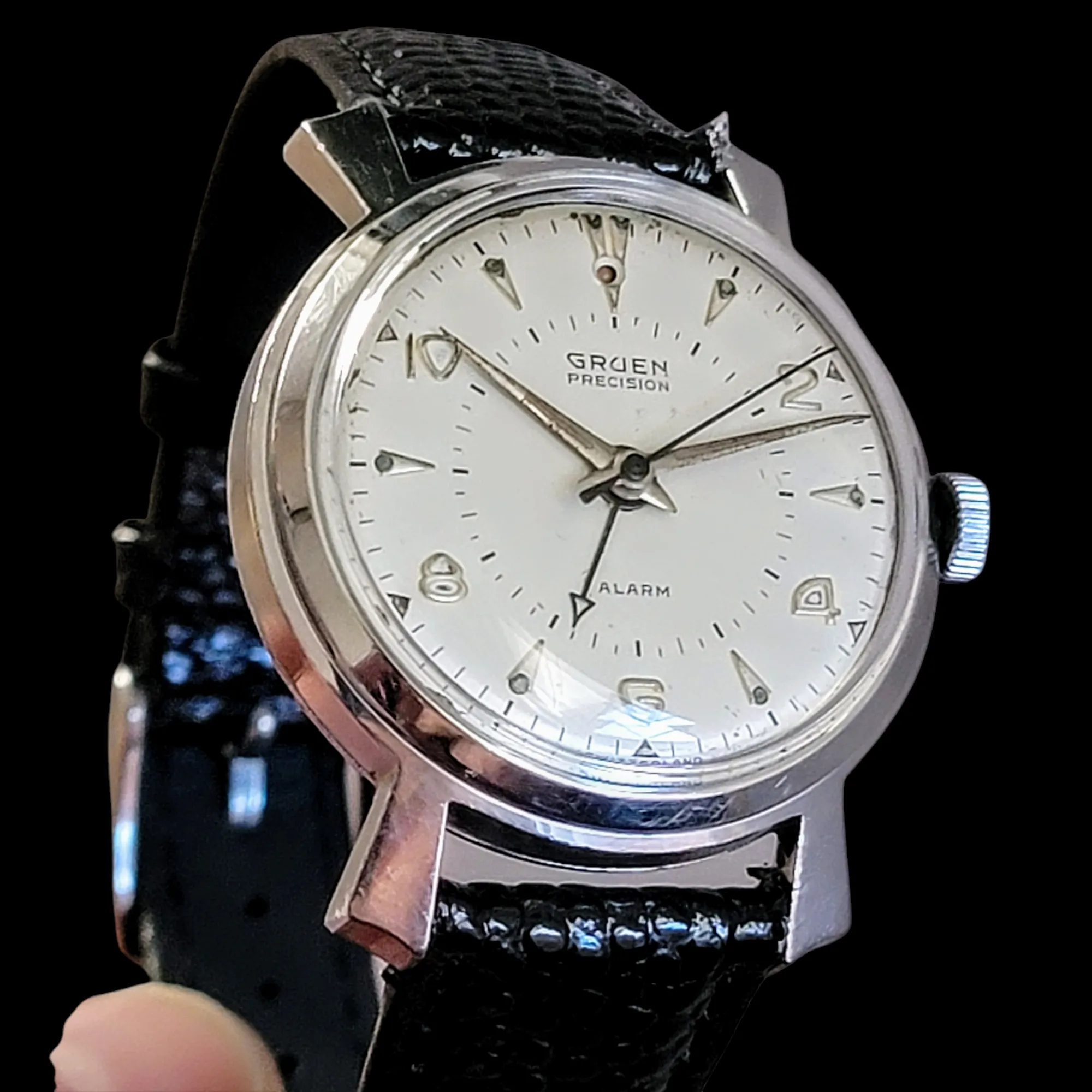 GRUEN Precision Alarm Wristwatch Ref. 910SS Cal. Langendorf 1244