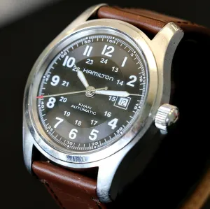 HAMILTON Khaki Field Automatic 42mm Watch H705450 ETA 2824-2 24-Hour Dial Wristwatch