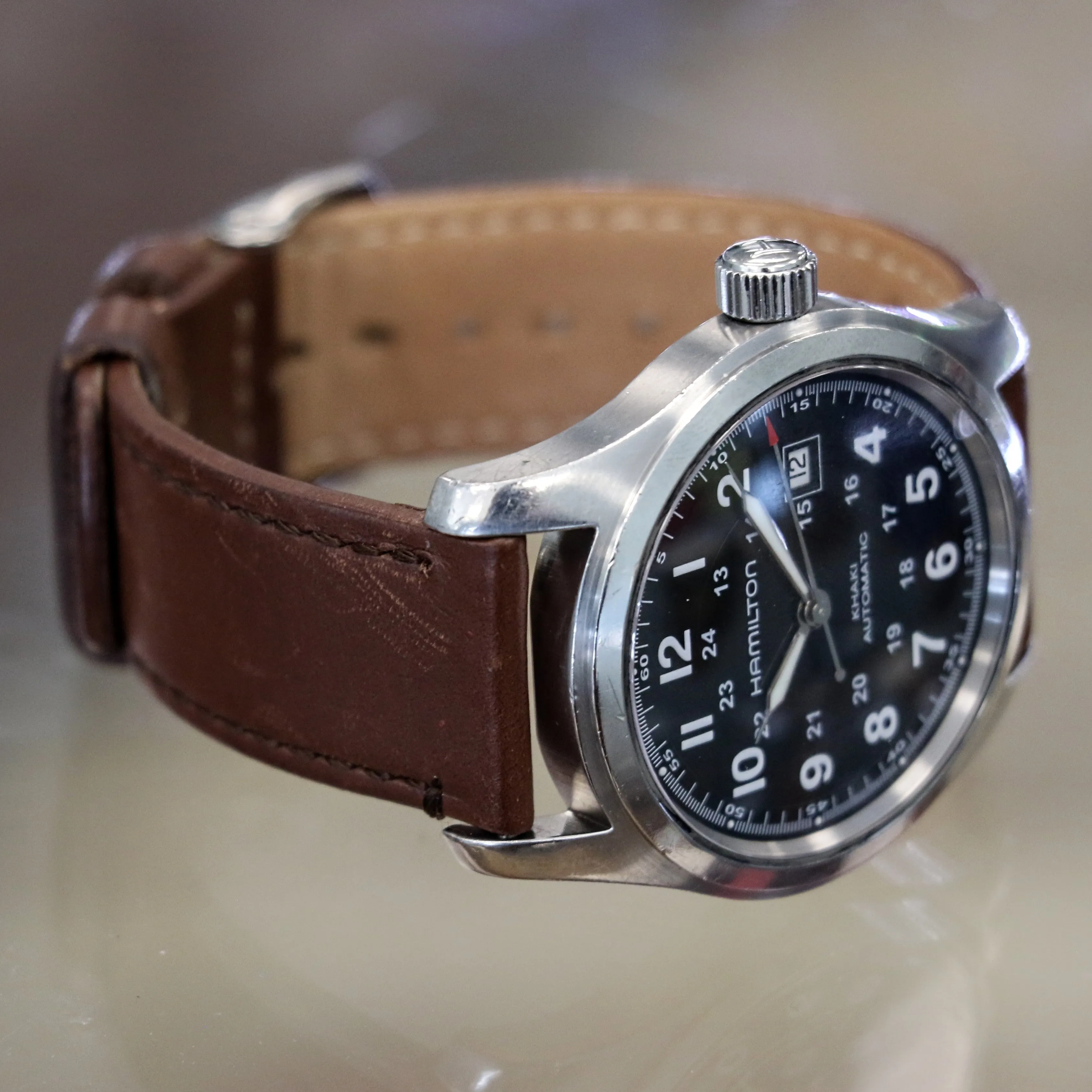 HAMILTON Khaki Field Automatic 42mm Watch H705450 ETA 2824-2 24-Hour Dial Wristwatch