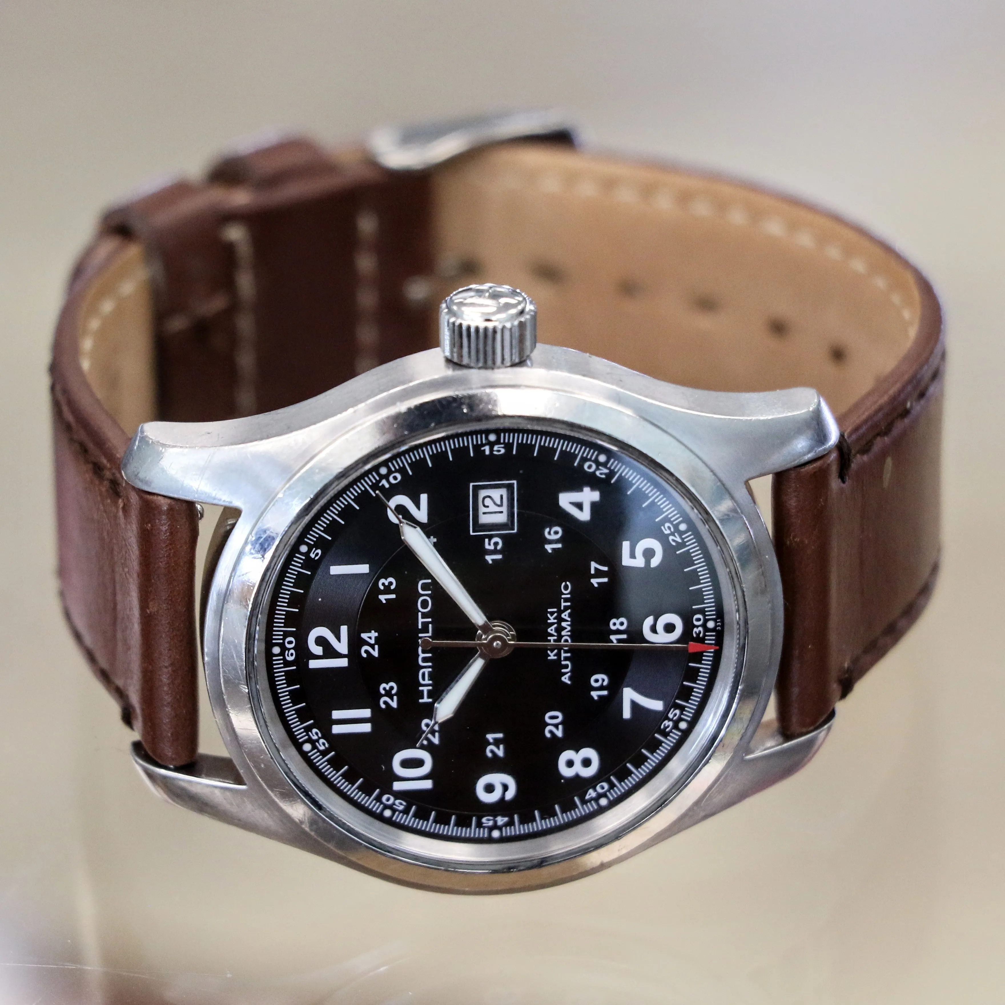 HAMILTON Khaki Field Automatic 42mm Watch H705450 ETA 2824-2 24-Hour Dial Wristwatch