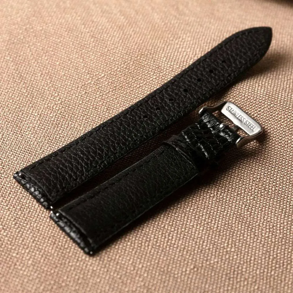 Handmade Lizard Leather Strap – 18MM, 20MM, 22MM Black Vintage Style