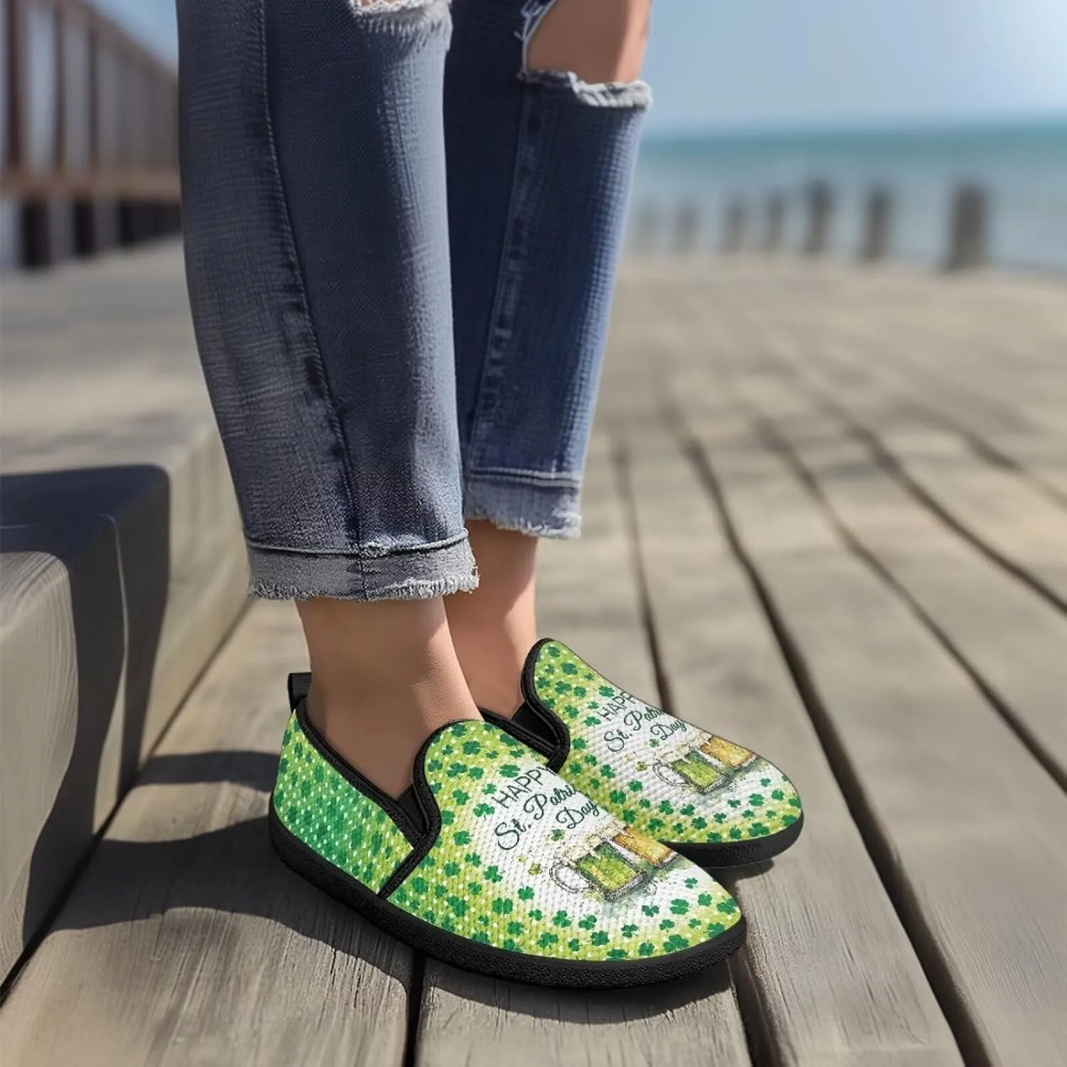 Holiday Dress Walking Shoes Comfy Casual Slip On Women Fashion Sneakers Stretch Mesh Quick - Fit Flat Zero Drops Lightweight Size 5.5-10.5