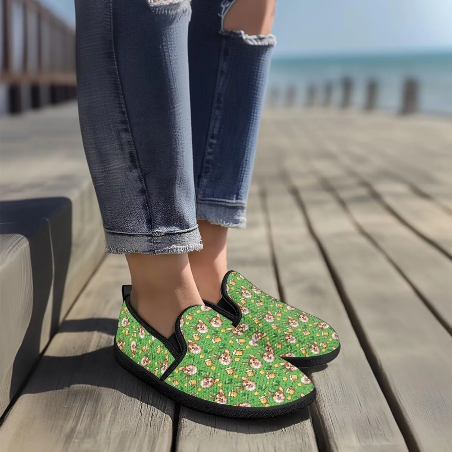 Holiday Dress Walking Shoes Comfy Casual Slip On Women Fashion Sneakers Stretch Mesh Quick - Fit Flat Zero Drops Lightweight Size 5.5-10.5