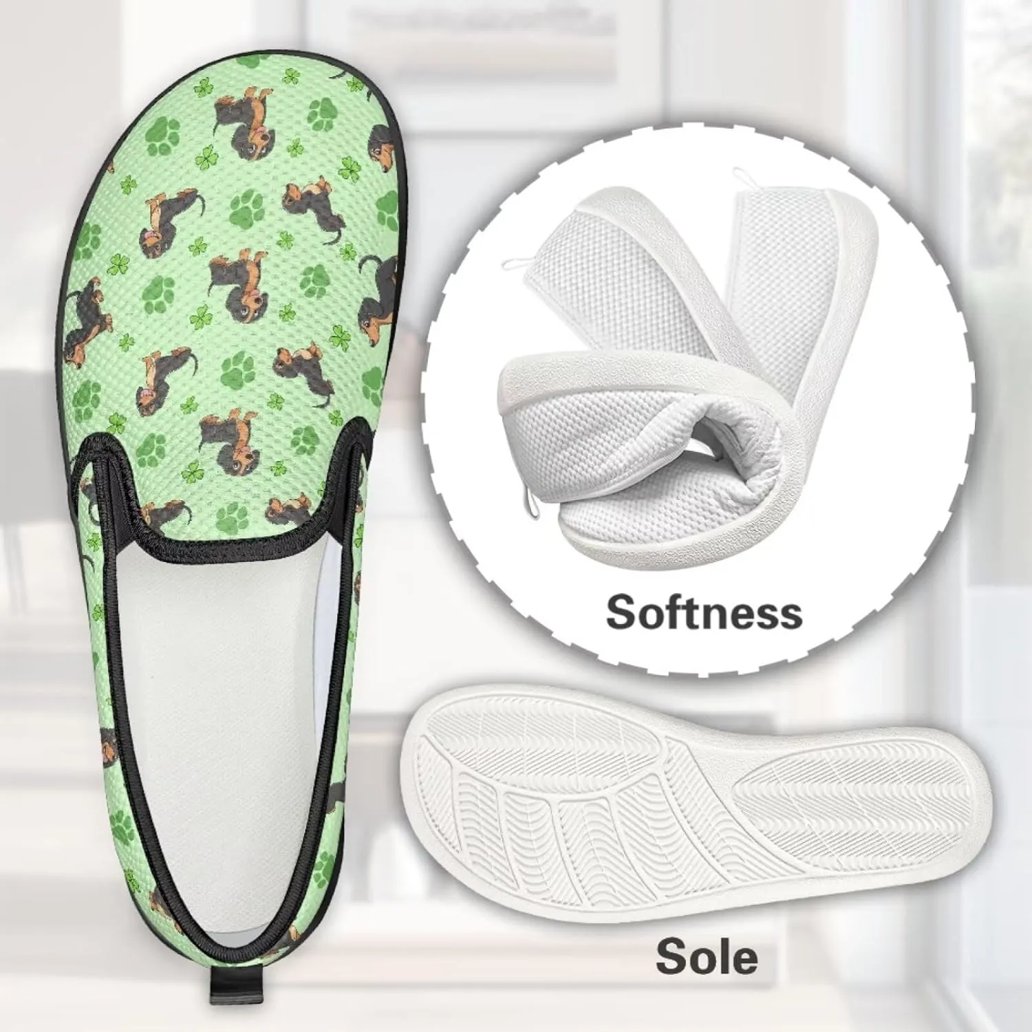 Holiday Dress Walking Shoes Comfy Casual Slip On Women Fashion Sneakers Stretch Mesh Quick - Fit Flat Zero Drops Lightweight Size 5.5-10.5