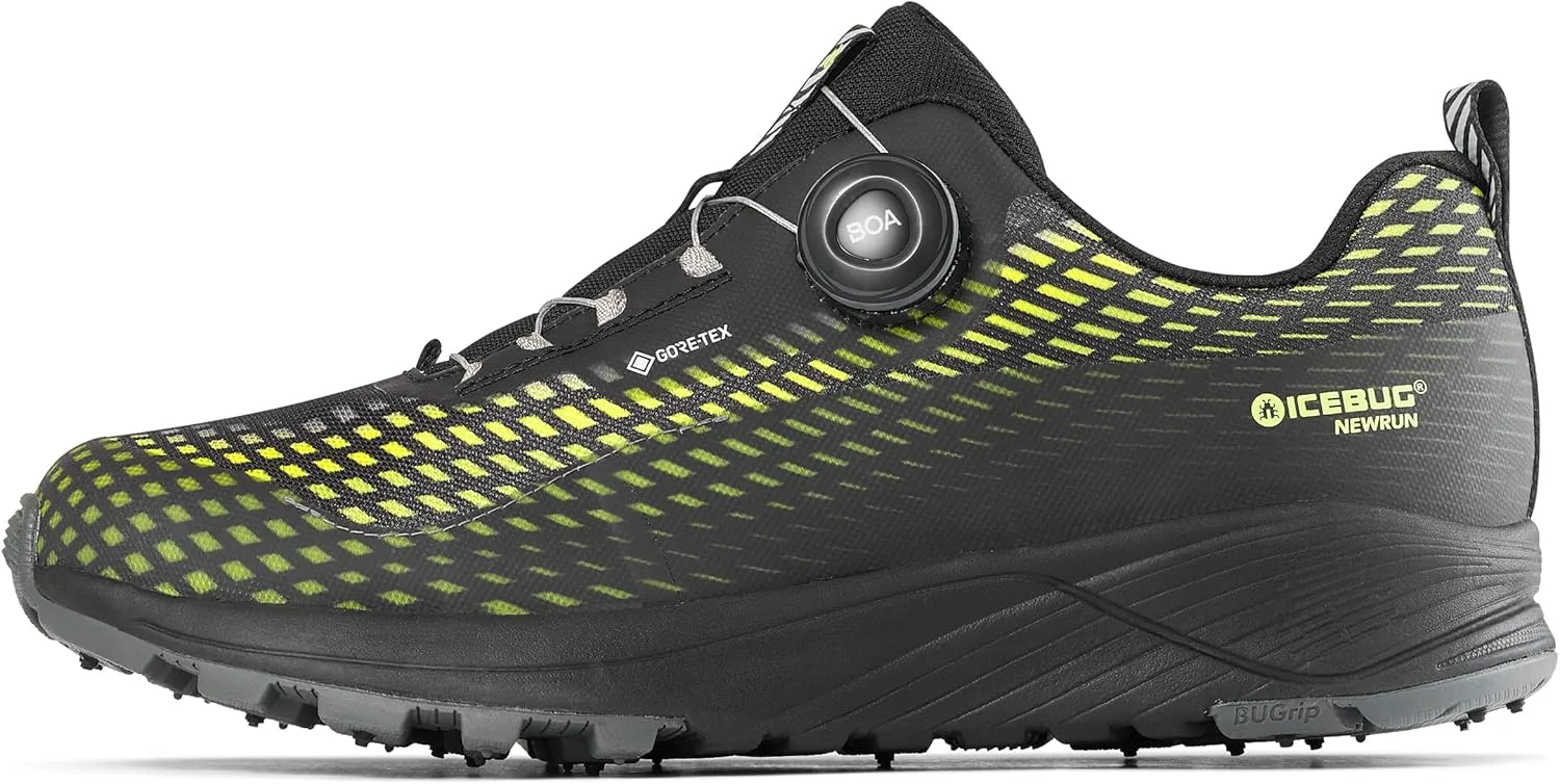 Icebug Mens NewRun BUGrip GTX Trail Running Shoe with Carbide Studded Traction Sole