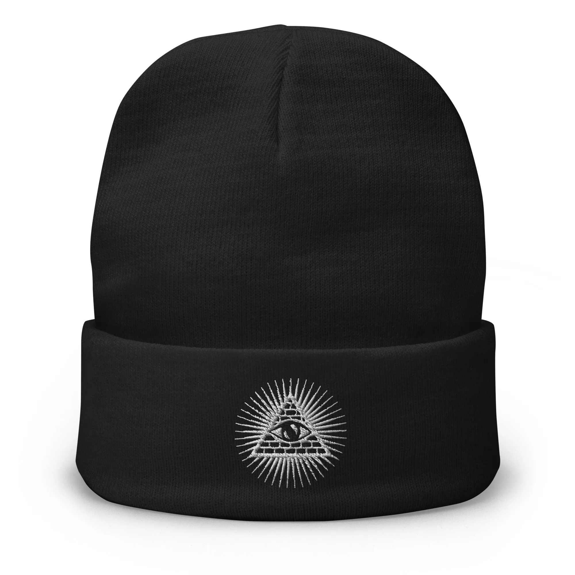 Illuminati All Seeing Psychic Eye Embroidered Cuff Beanie