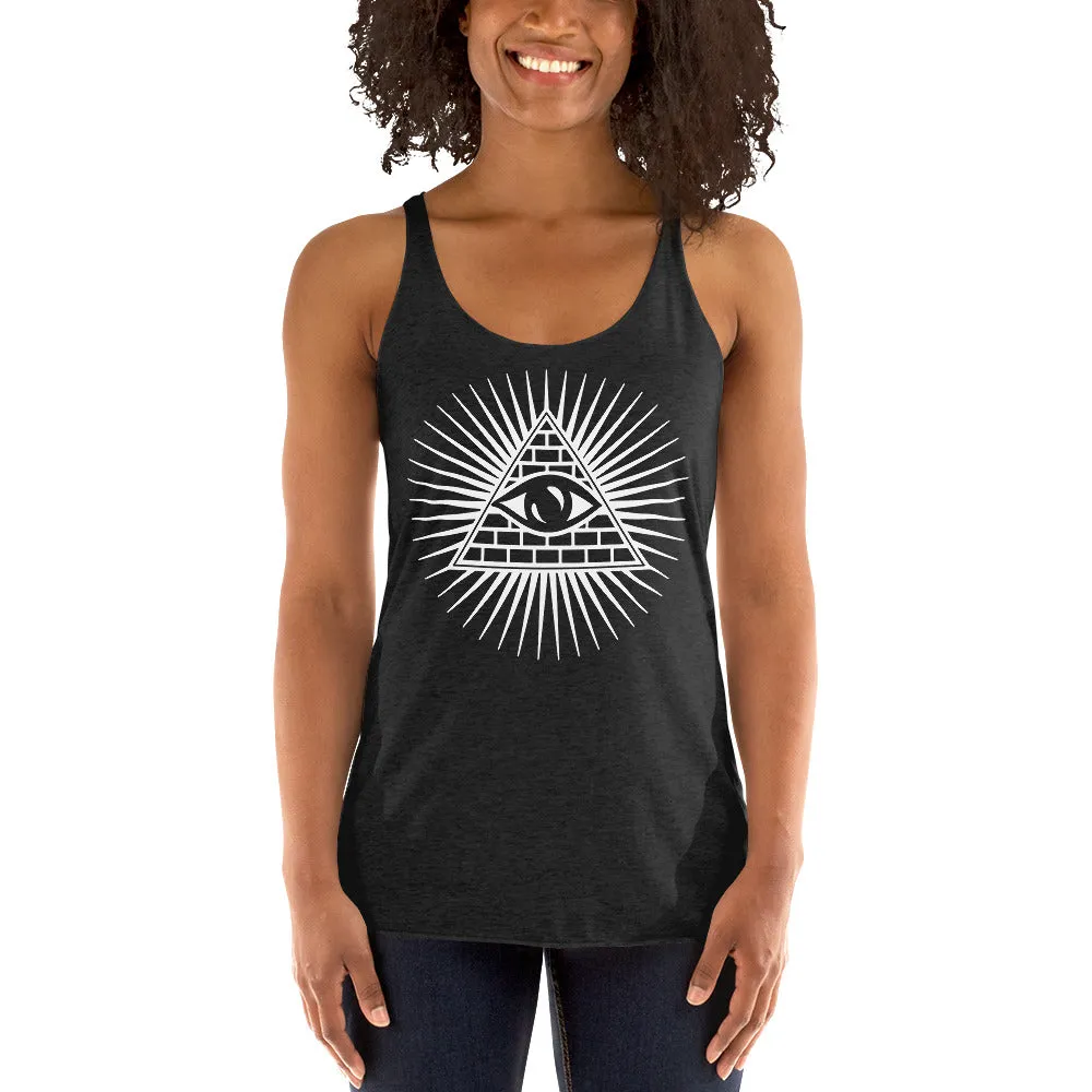Illuminati All Seeing Psychic Eye Women's Racerback Tank Top Shirt