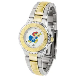 Kansas Jayhawks Ladies Competitor Two-Tone Band Watch