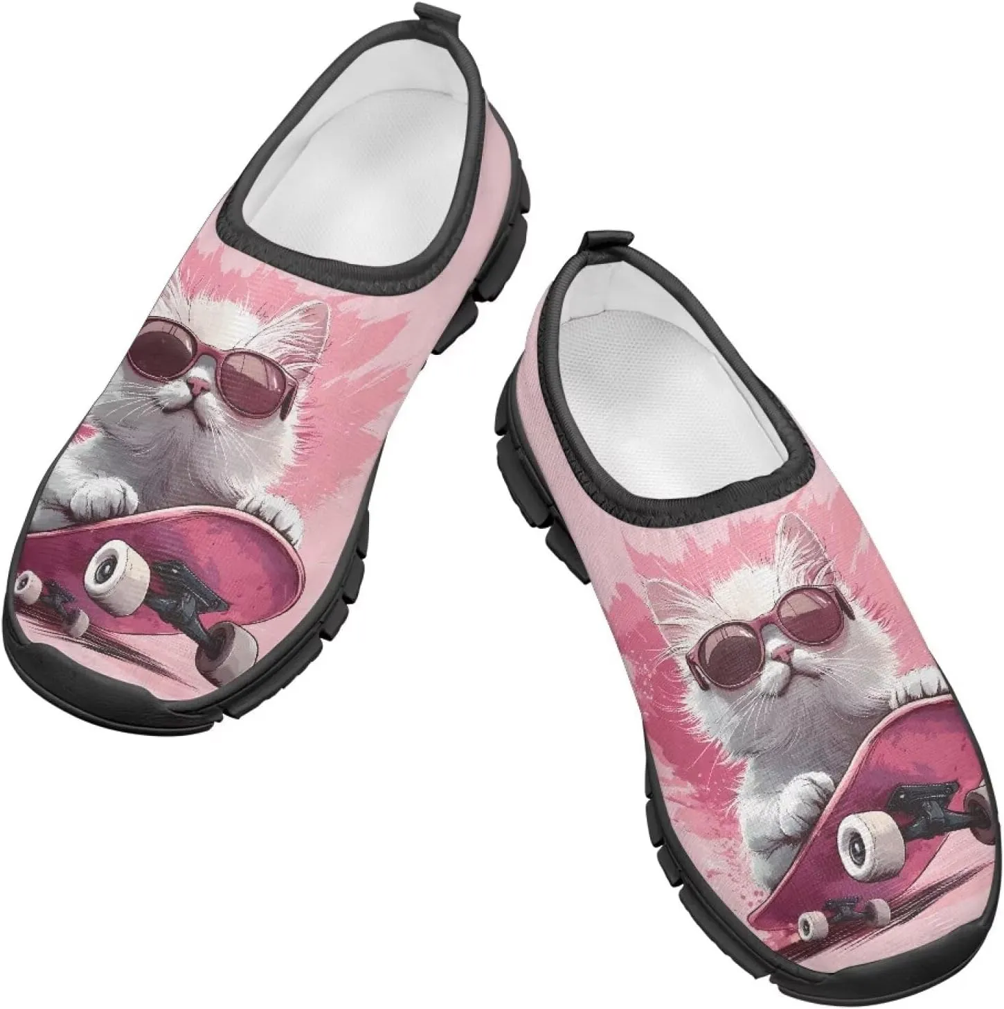 Kids Shoes Boys Girls Slip On Walking Tennis Shoes Soft Loafers Non Slip Lightweight Casual Athletic Sneaker Black Sole Size 11-15