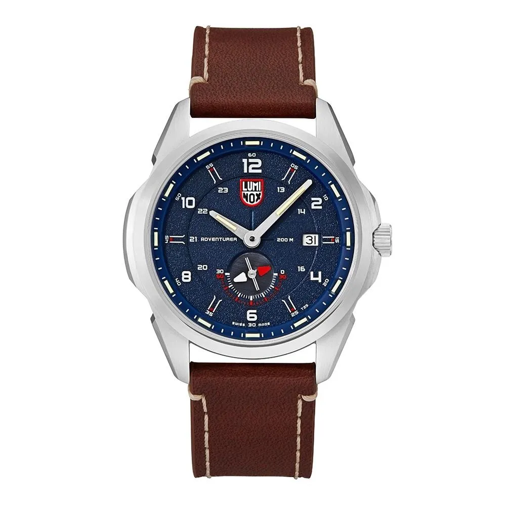 Luminox Men's Atacama Adventurer 1760 Series Brown Leather Strap Blue Analog Dial Quartz Watch - XL.1763