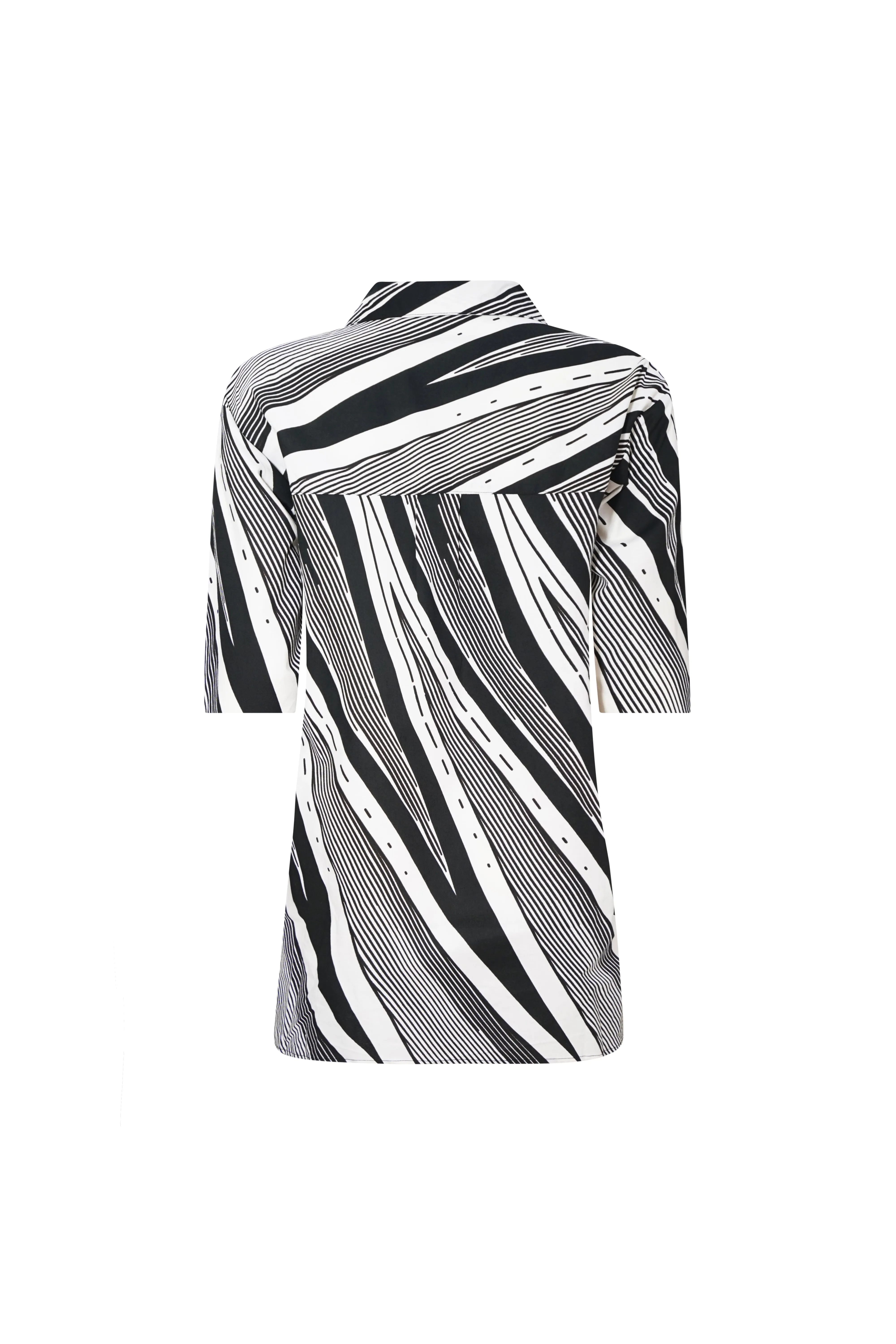Makini Oversized Shirt - White and Black African Ankara Wax Cotton Print