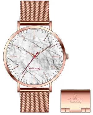 Marble RoseGold/White FirstLady by ASOROCK WATCHES