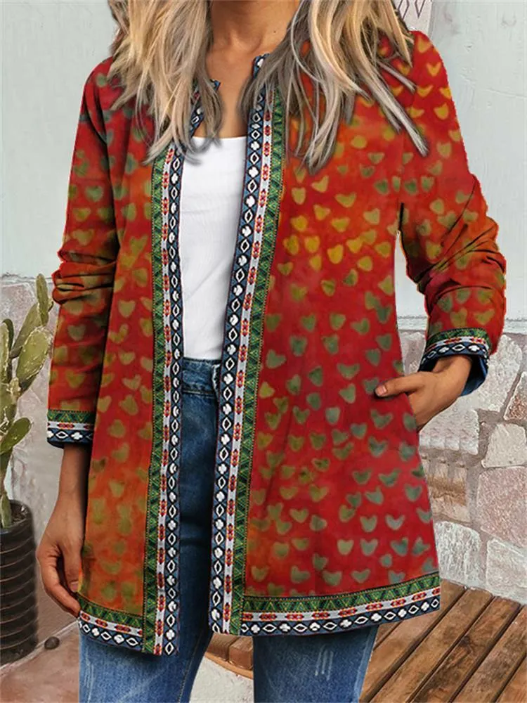 Maya I Retro Style Printed Cardigan