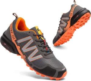 Men's Trail Running Shoes Waterproof Hiking Shoes Cushioning Outdoor Walking Sneakers All Terrain Trekking Rugged Trail