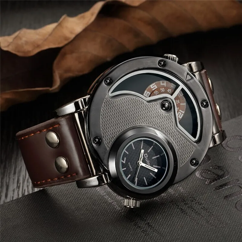 Military Men's PU Leather Strap Antique Watch / Quartz Wristwatches / Original Accessory Design