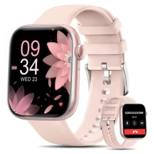 Mingdaln 2024 New 1.85-inch Men Women's Smartwatch with Answer/Make Calls/100 Sports Modes/Message Reminder, IP67 Waterproof Fitness Tracker for Android Iphone Devices（Perfect for Holiday Gifts）