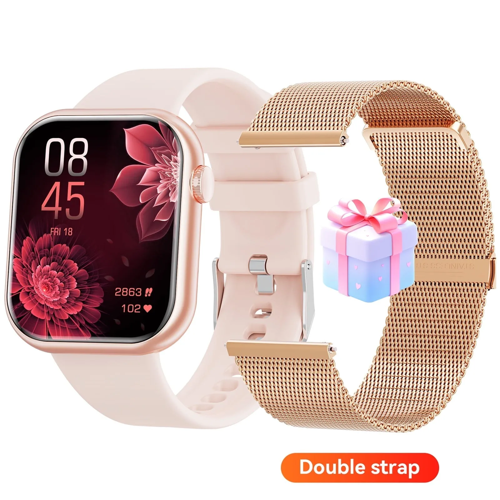 Mingdaln 2024 New 1.85-inch Men Women's Smartwatch with Answer/Make Calls/100 Sports Modes/Message Reminder, IP67 Waterproof Fitness Tracker for Android Iphone Devices（Perfect for Holiday Gifts）